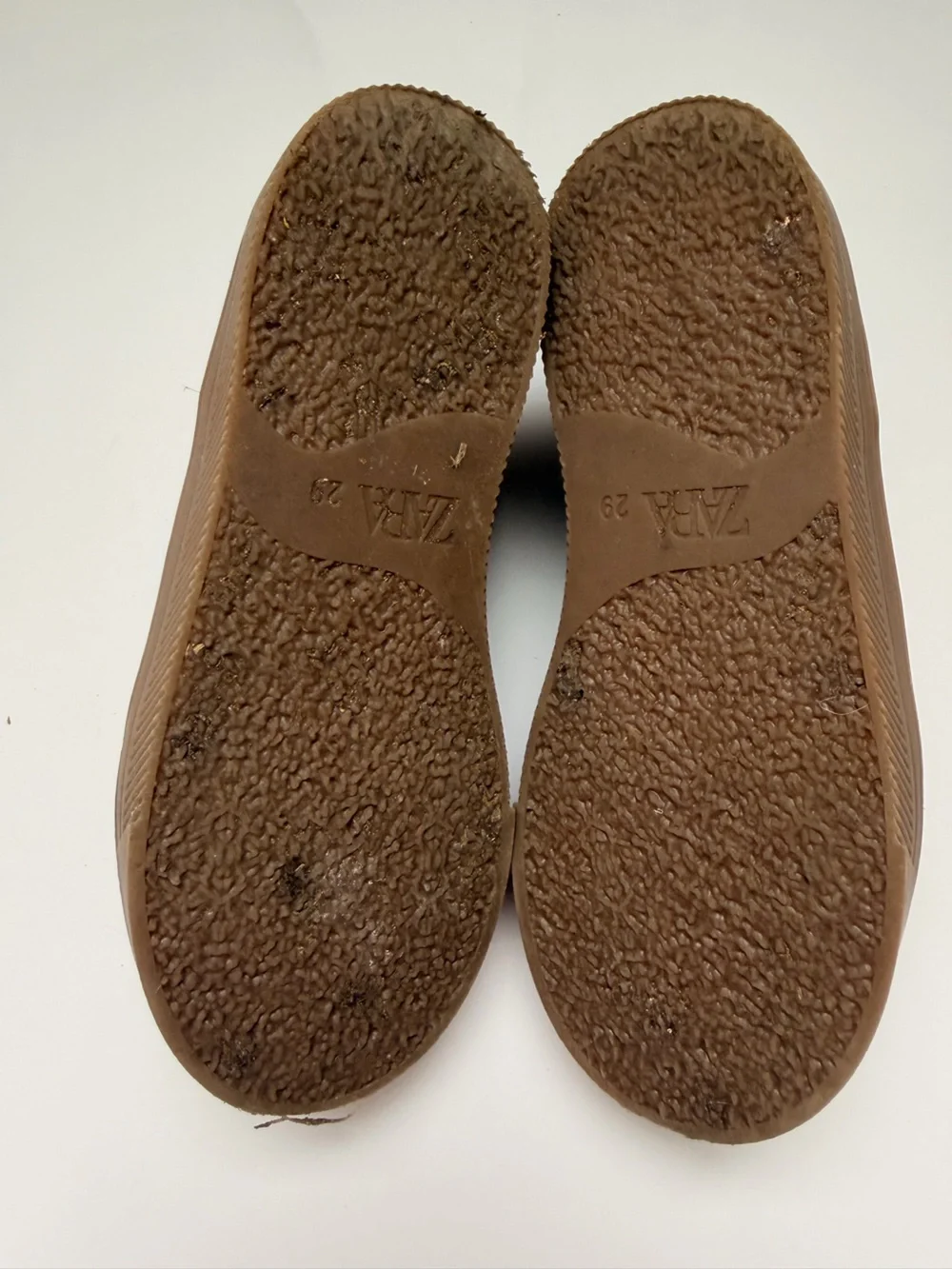 Zara Kids Suede Lace-Up Dress Shoes in Light Brown